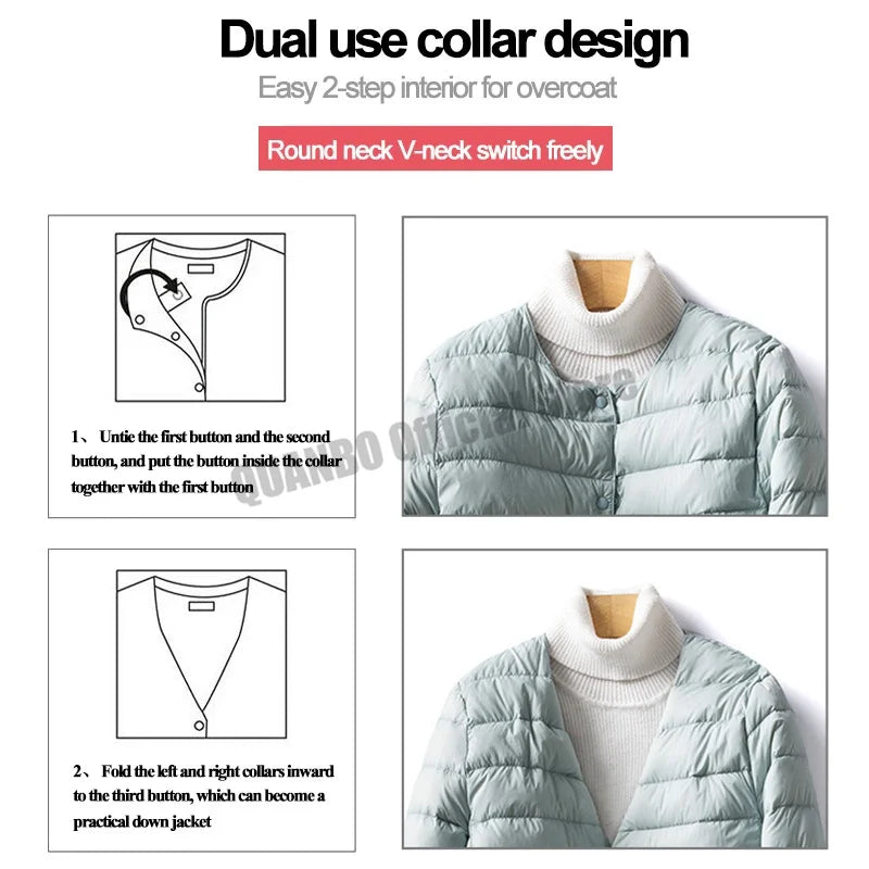 Women's Duck Down Puffer Jacket - Warm Liner Winter Coat for Women