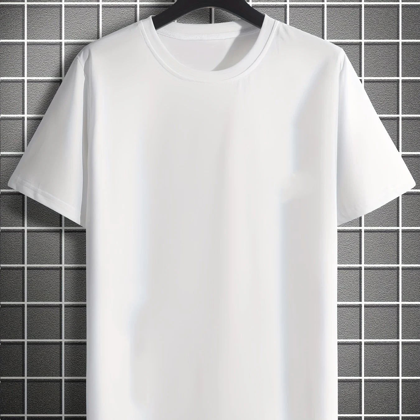 Men's Slim Fit Casual T-Shirt – 100% Cotton Rose Print Short Sleeve Round Neck Tee