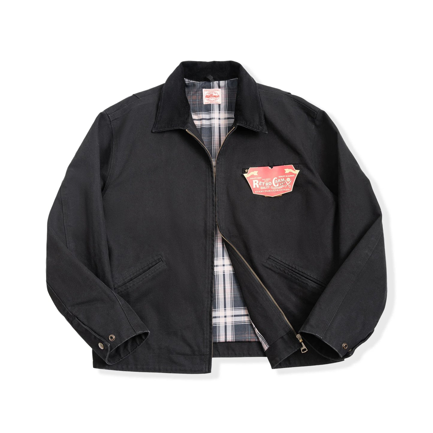 Men's Vintage Style Canvas Jacket with Lapel