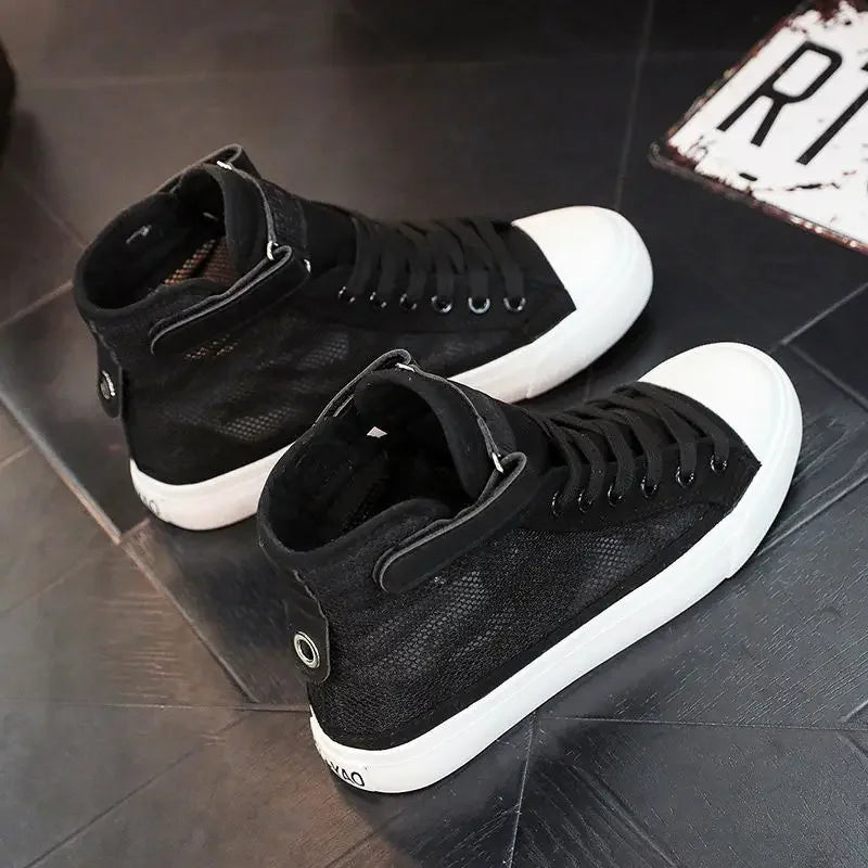 Women's High Top Mesh Lace-Up Sneakers