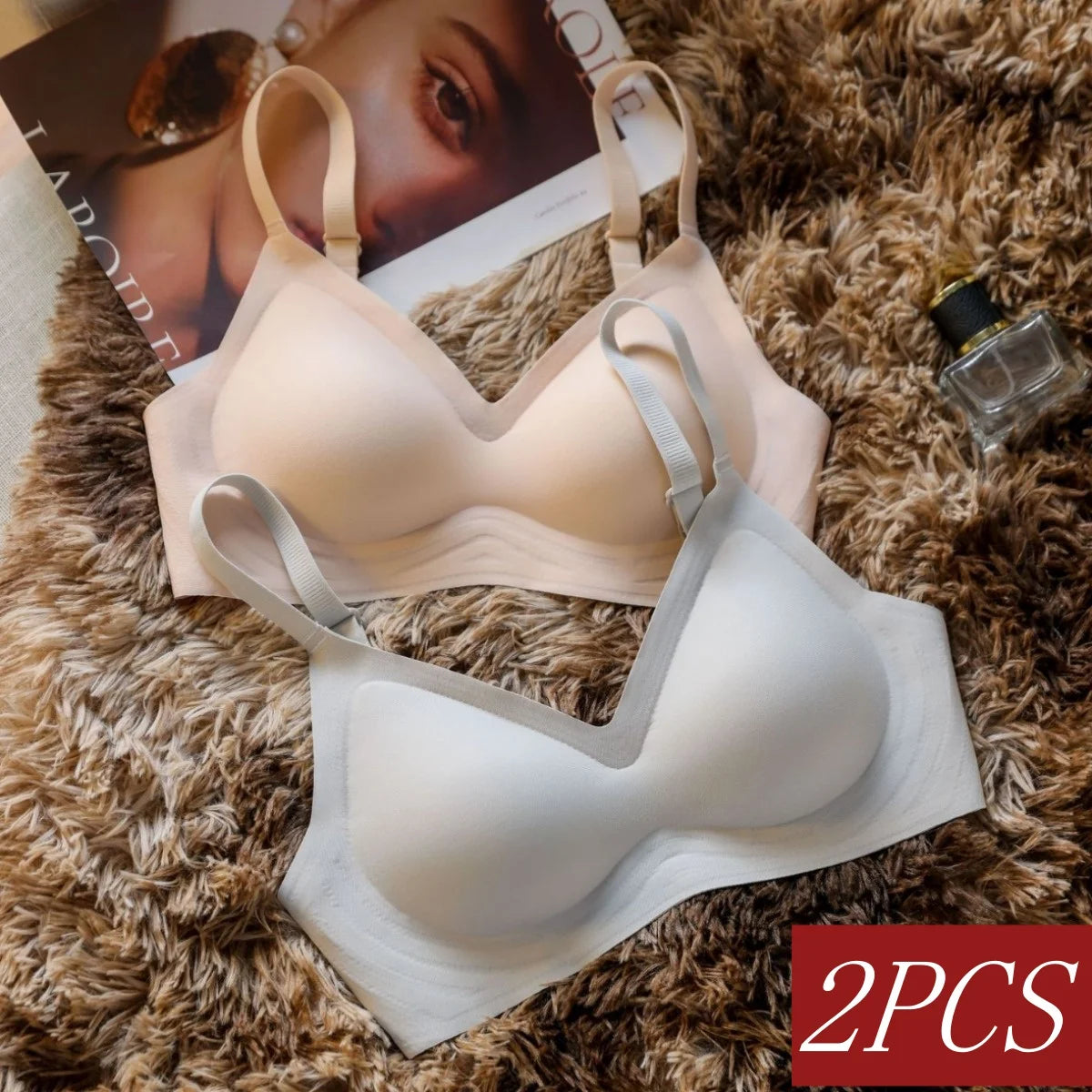 Seamless Push-Up Bra with Soft Support – Thin & Compact Design