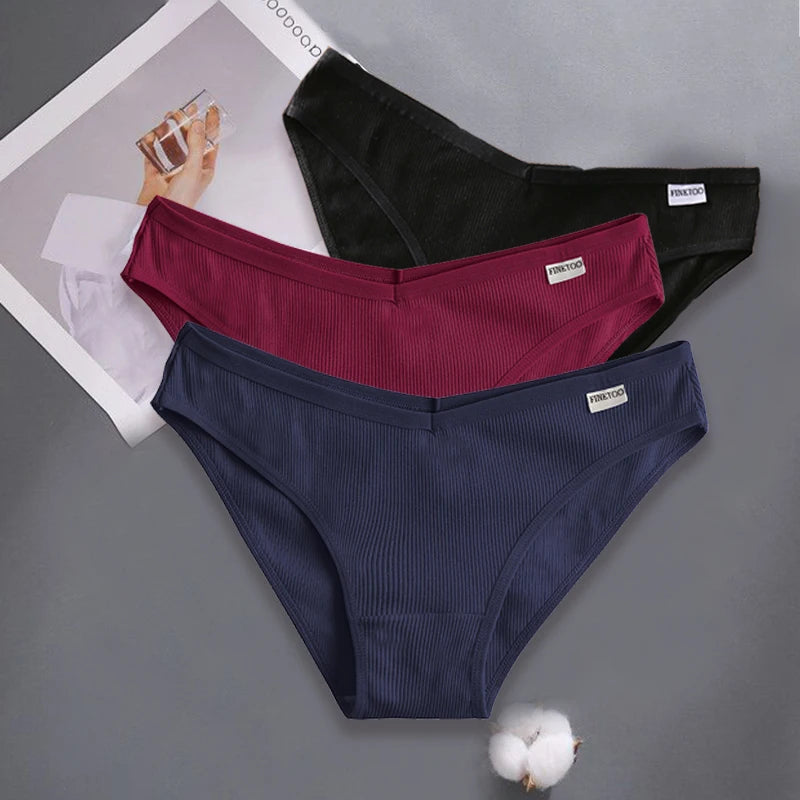 3-Piece Set Women's Cotton Underwear- Various Colors