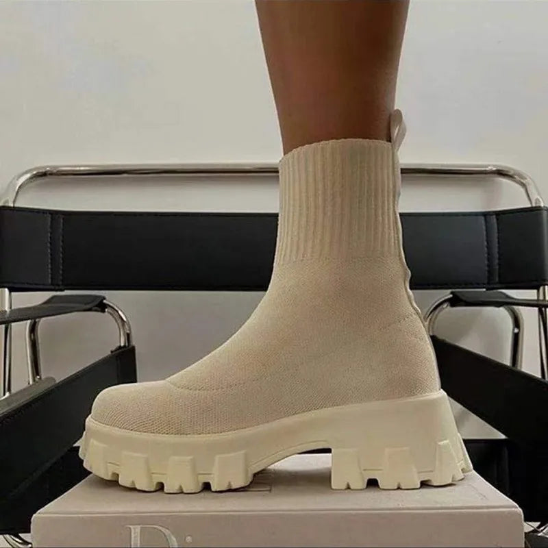 Women's Platform Ankle Slip-On Boots