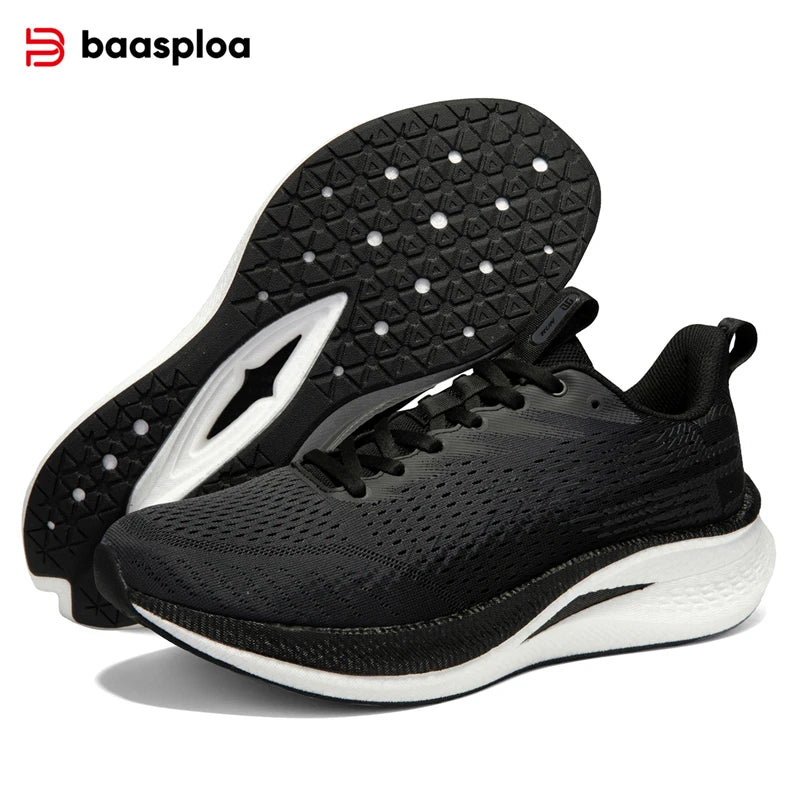 Baasploa Men's Running Shoes - Lightweight Mesh Sneakers with Carbon Plate for Enhanced Performance