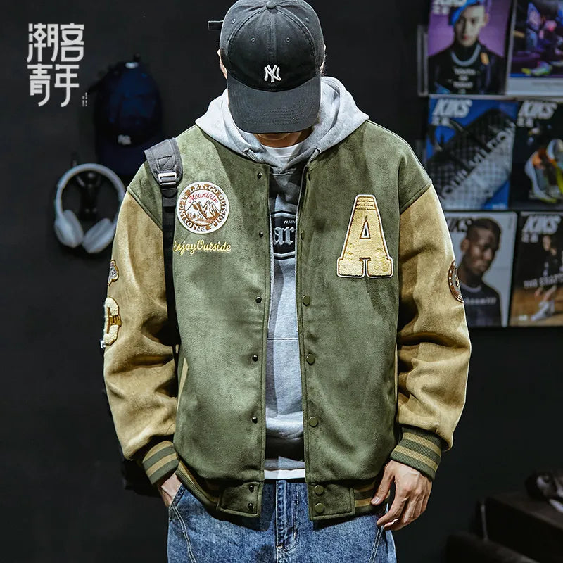 Men's Embroidered Baseball Jacket – Stylish & Classic Outerwear for Men