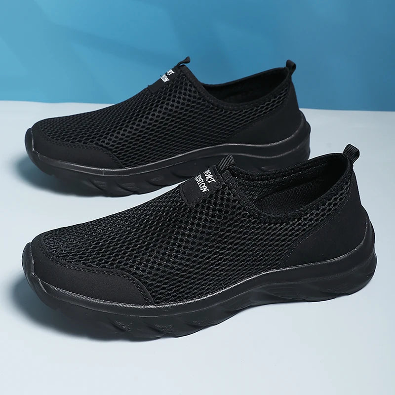 Mens Non-Slip Mesh Breathable Soft and Comfortable Flat-Soled Sneakers