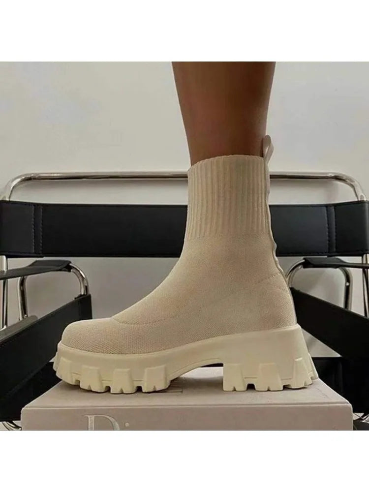 Women's Platform Ankle Slip-On Boots