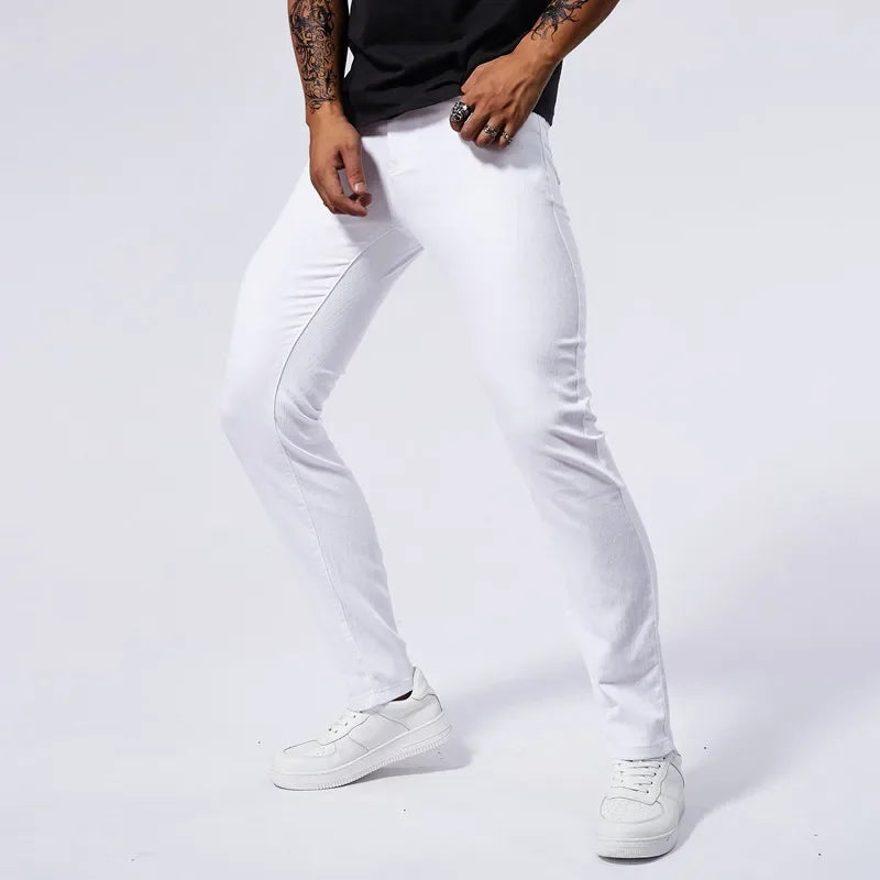 Men's Slim Fit Stretch Denim Jeans – Casual Straight-Leg Slim Fit