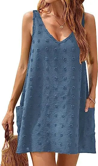 Women’s Vintage Ruffle Dress – Boho Casual Elegant Loose Fit