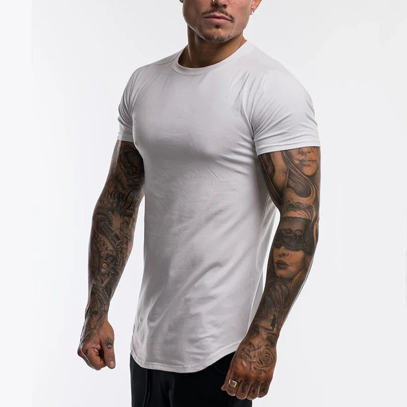 Men's Muscle Fit Short Sleeve T-Shirt - Premium Cotton Fabric - Various Colors