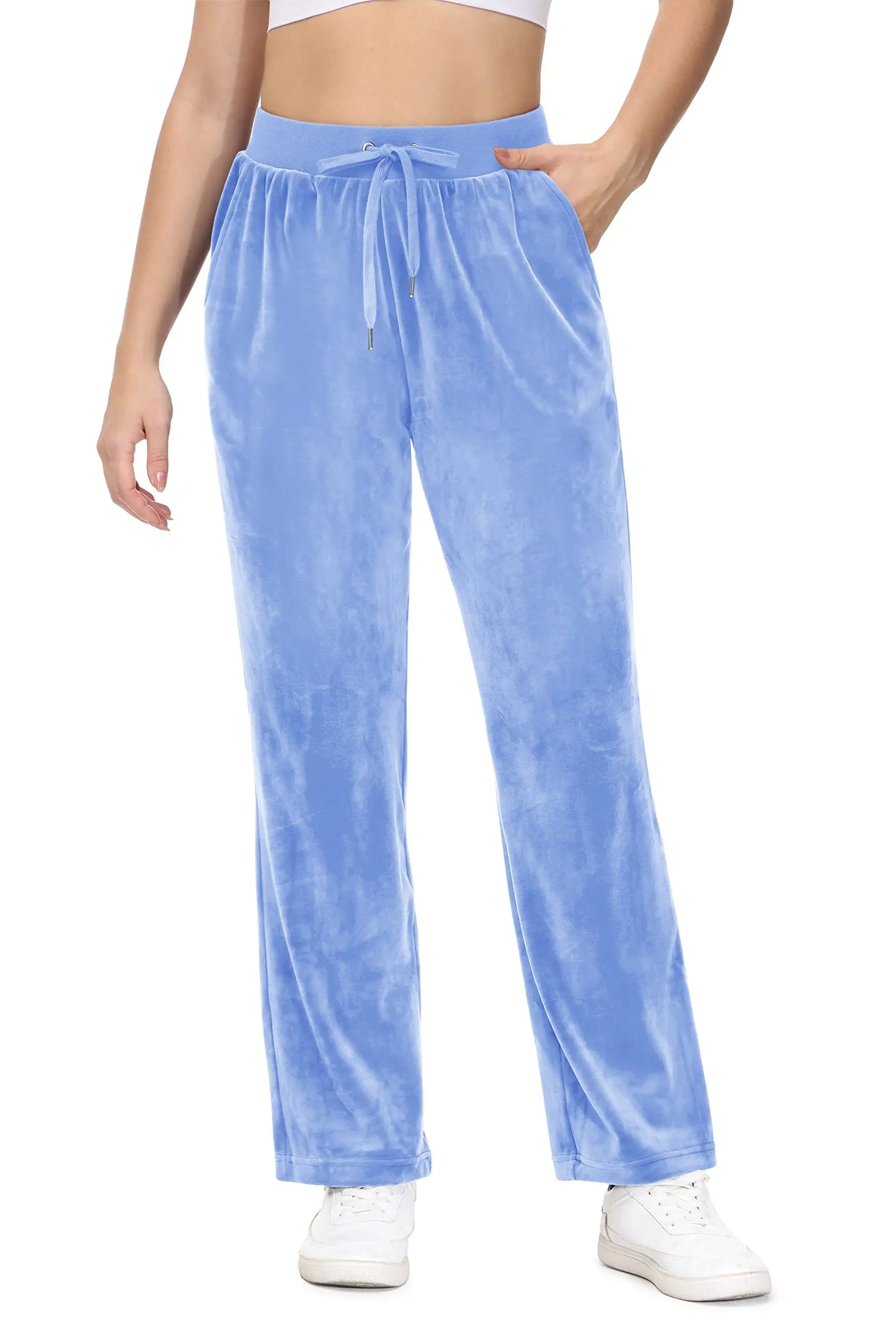 Women's Fleece Jogger Sweatpants with Drawstring and Elastic Waist