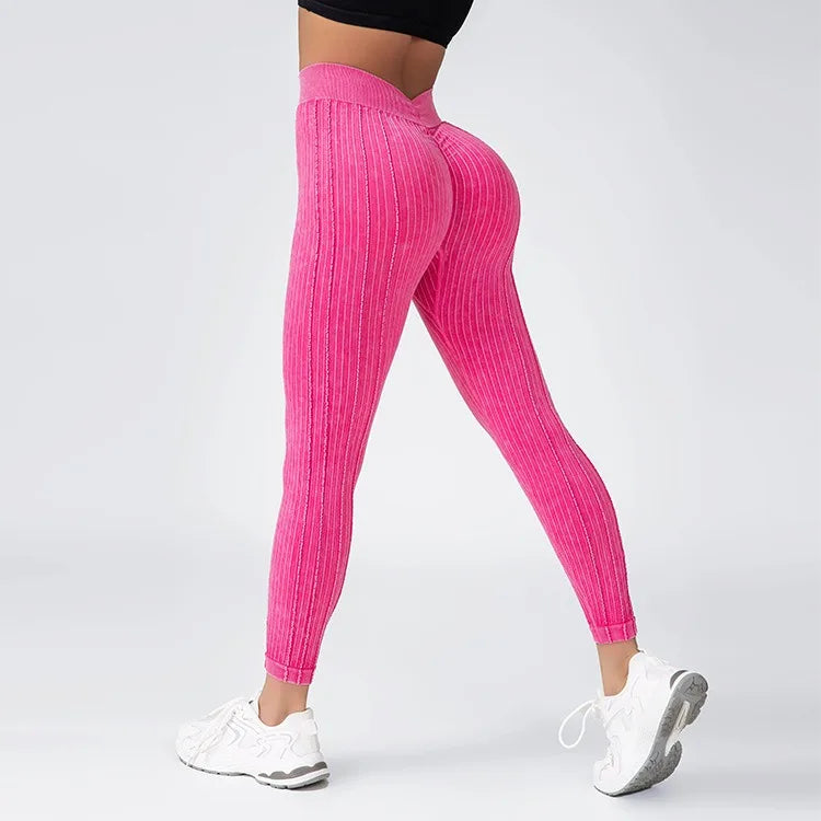 Women's Seamless High-Waist Yoga Pants with Hip-Lifting Design