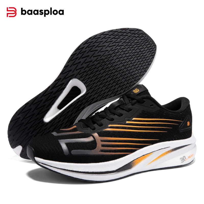Baasploa Men's Running Shoes - Lightweight Mesh Sneakers with Carbon Plate for Enhanced Performance