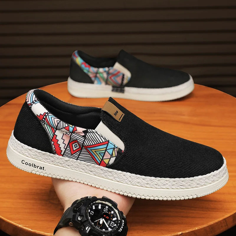 Men's Flat Canvas Slip-On Sneakers