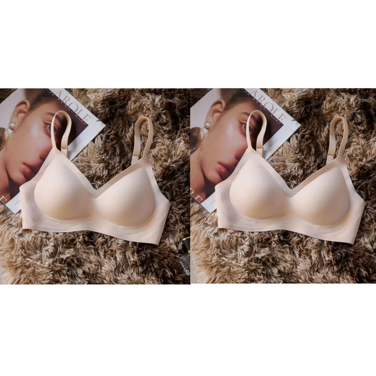 Seamless Push-Up Bra with Soft Support – Thin & Compact Design
