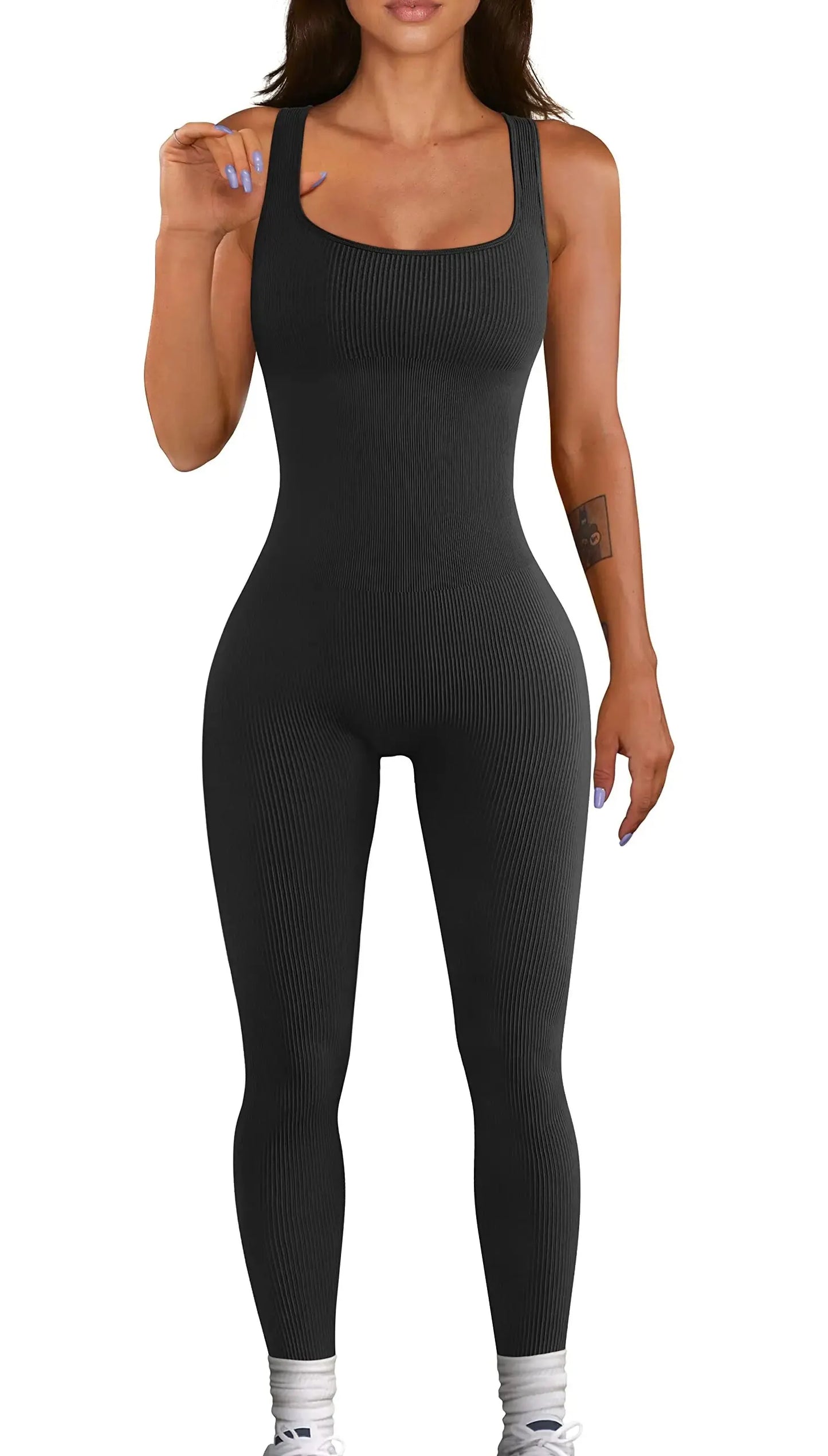 Women's Ribbed One Piece Bodycon Romper