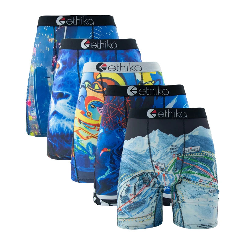 ETHIKA Men's 5-Pack Breathable Mesh Crotch Underwear