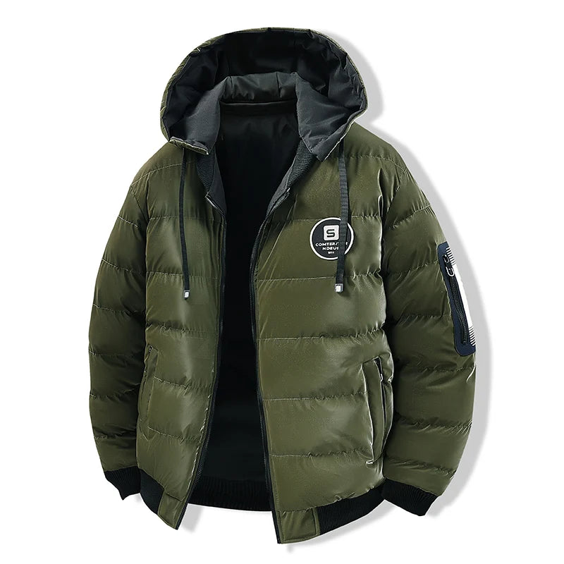 Men's Double-Sided Wear Jacket with Removable Hood