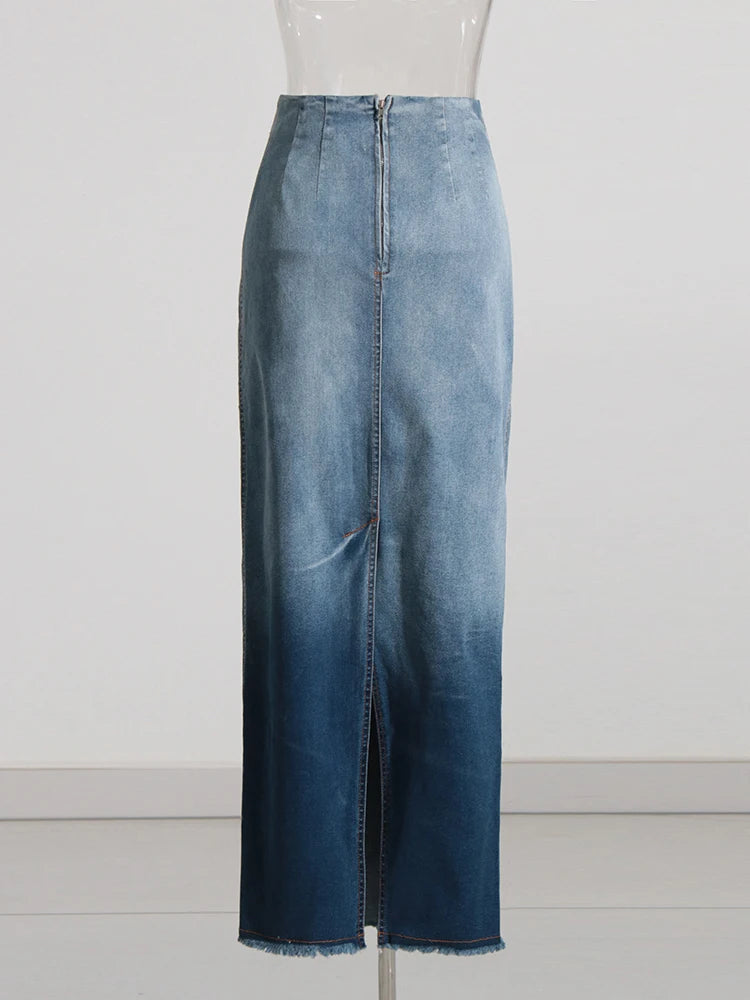 TWOTWINSTYLE Women's High Waist Denim Skirt – Stylish & Trendy Women's Denim Skirt