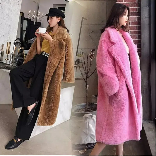 Women's Faux Fur Coat - Long, Thick, Warm, Elegant Winter Coat for Women