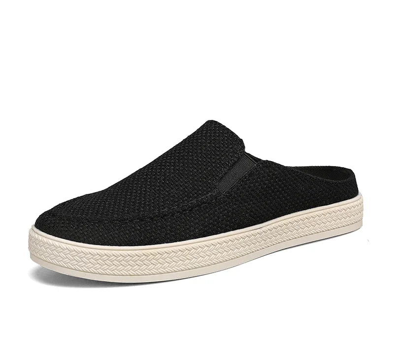 Men's Canvas Slippers – Anti-Slip Soft Sole Half Slippers