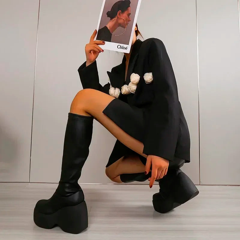 Elegant Chunky Platform Women's Boots