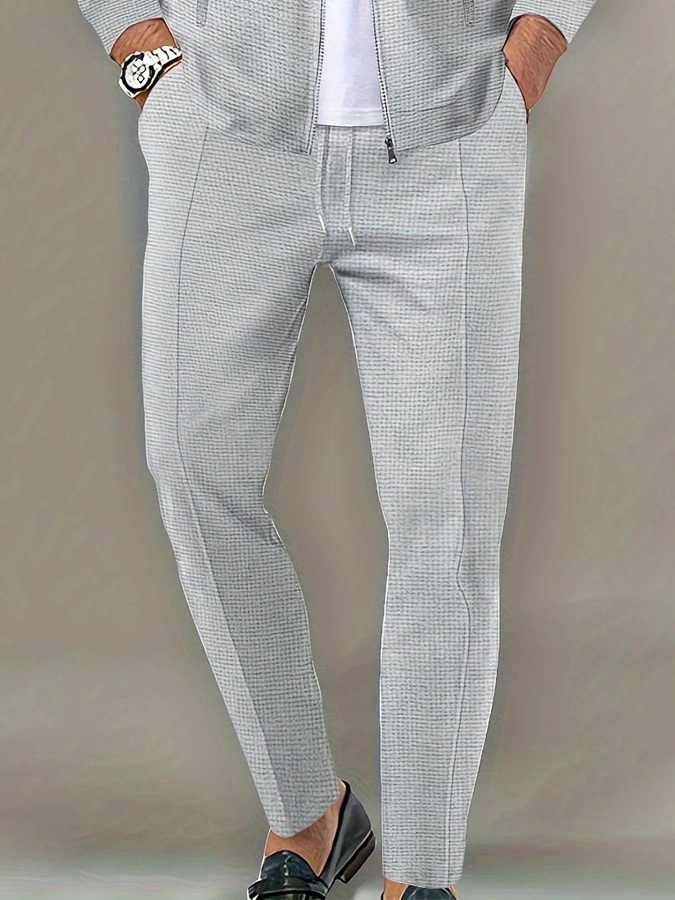 Men's Lightweight Mid-Rise Casual Fabric Long Pants