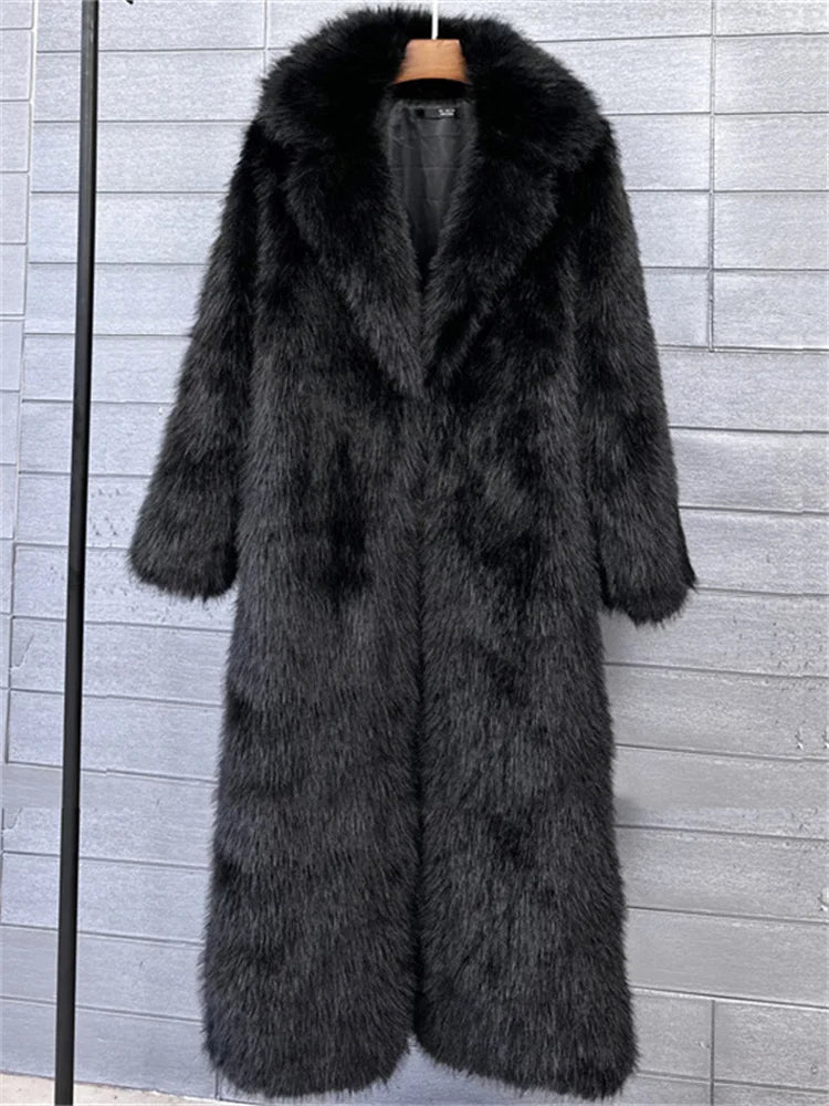 Women's Faux Fur Coat – Luxury Elegant Loose Fit Coat