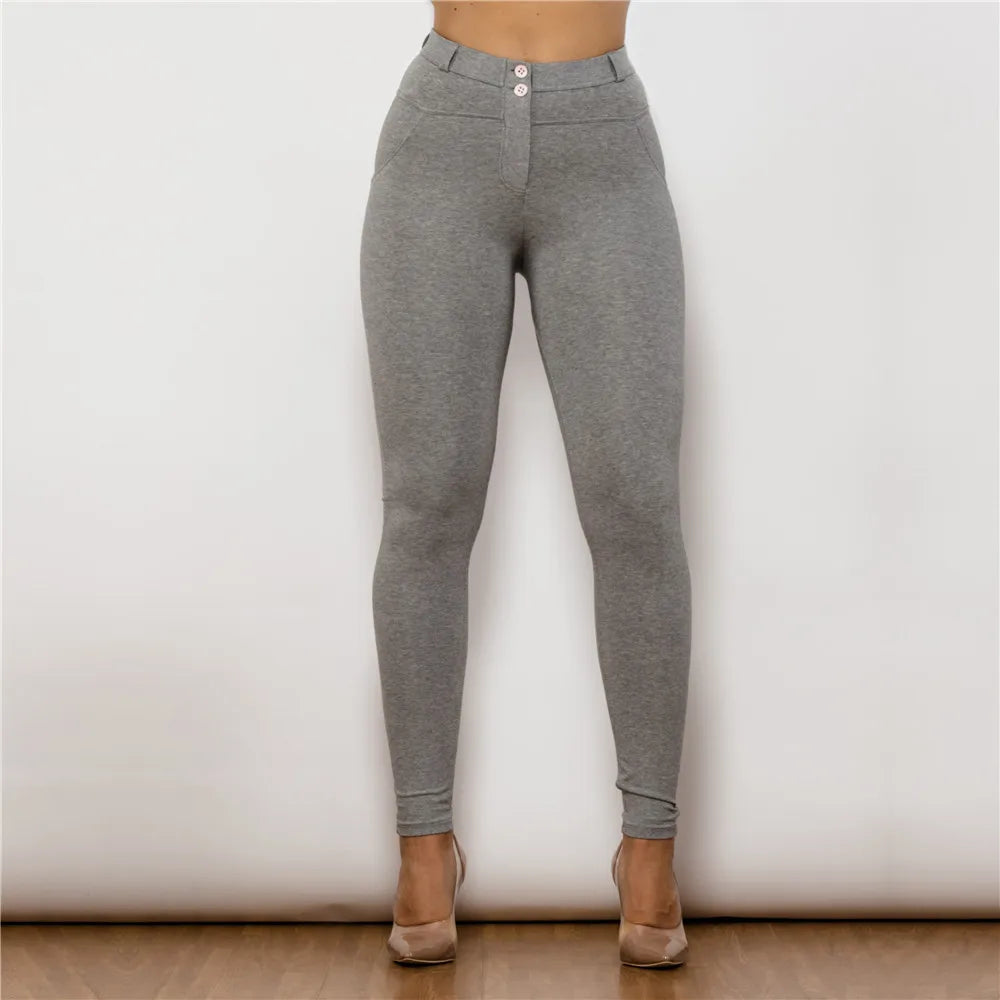 Women's Slim Fit Stretch Skinny Pants - High-Waisted Pencil Trousers with Push-Up Design