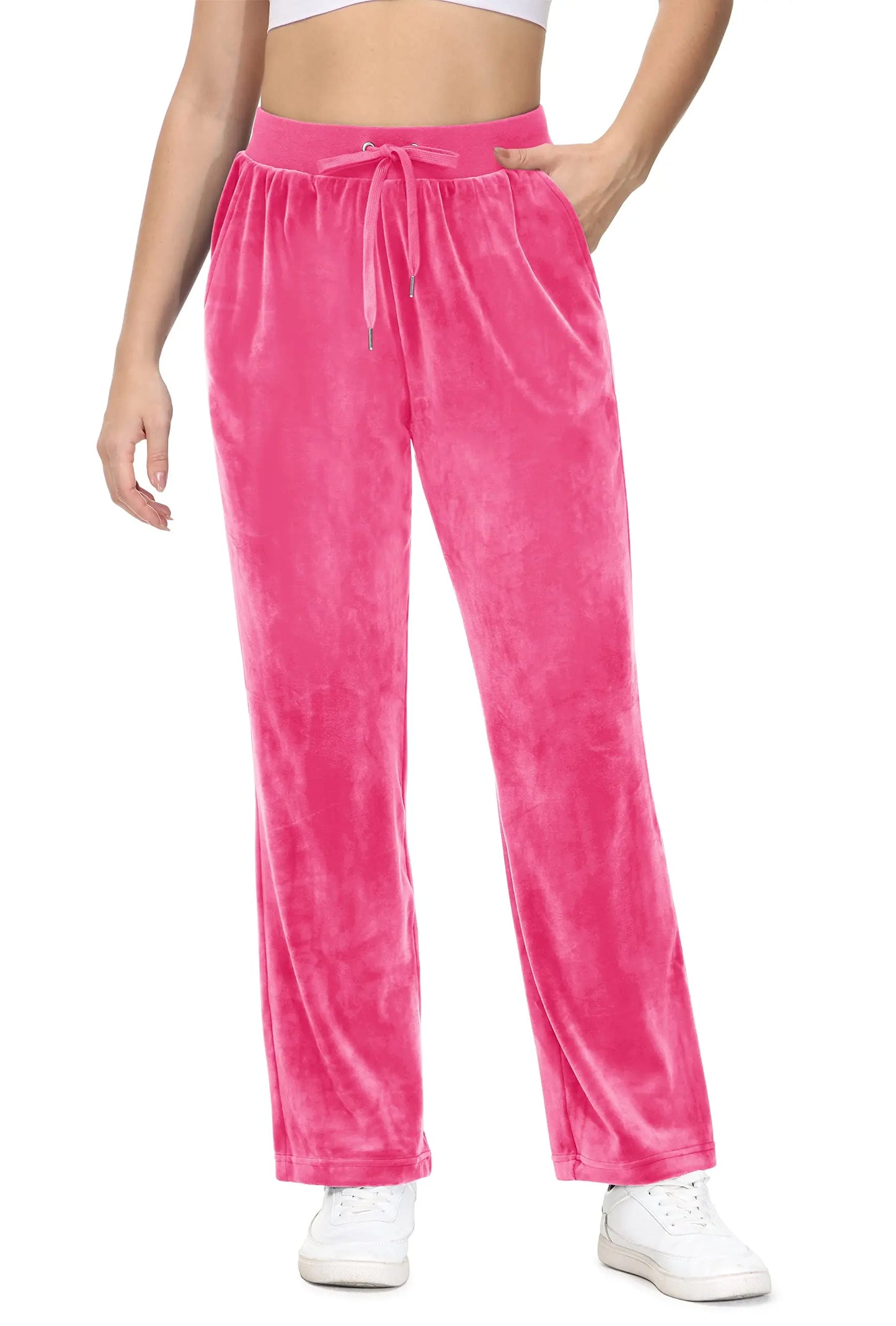 Women's Fleece Jogger Sweatpants with Drawstring and Elastic Waist