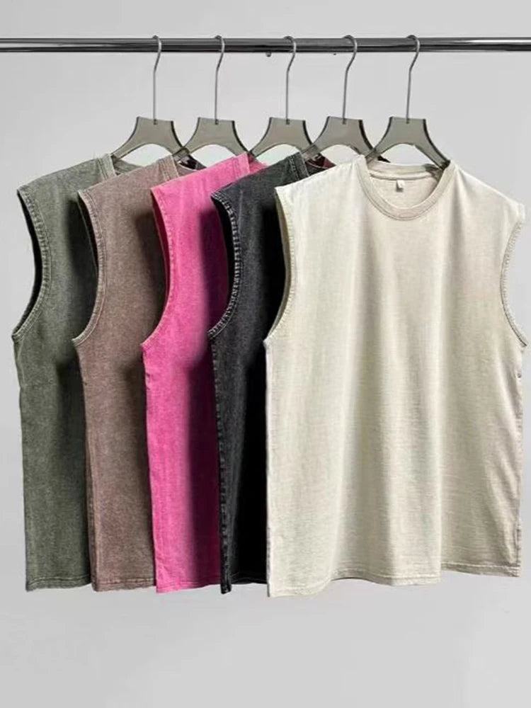 Men's Loose-Fit Cotton Tank Tops - Breathable Summer Sleeveless Vest for Men
