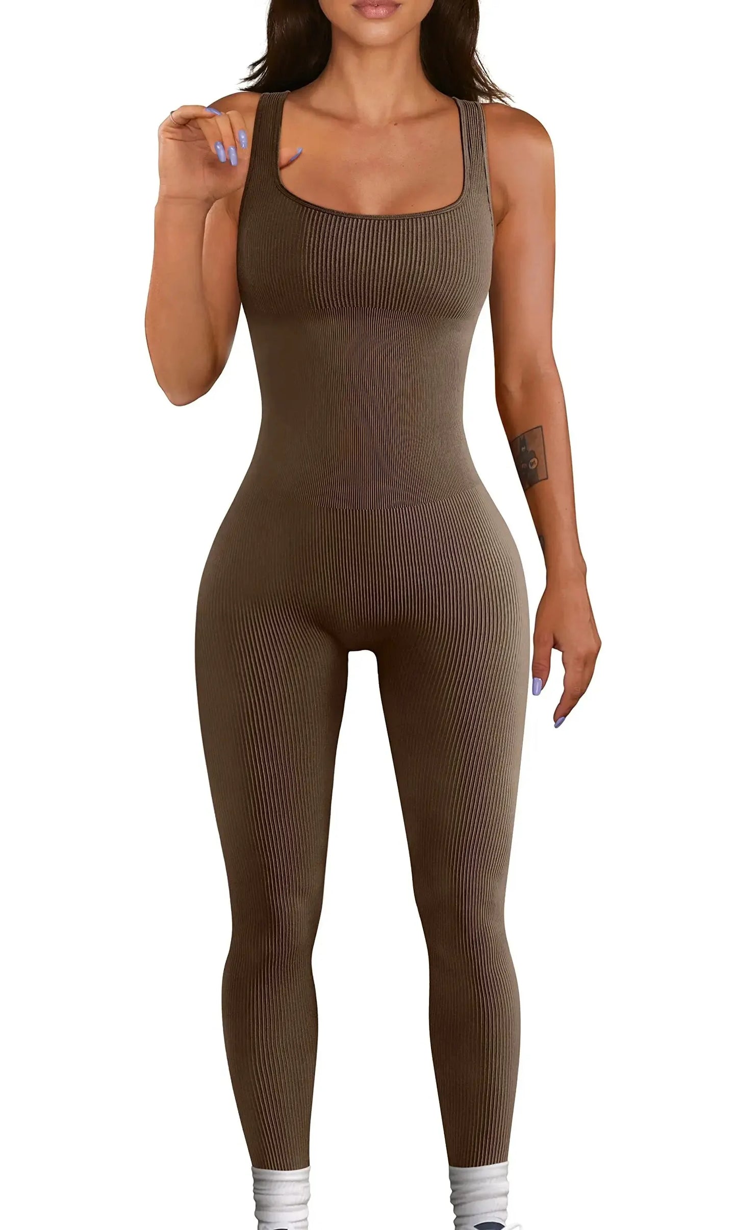 Women's Ribbed One Piece Bodycon Romper
