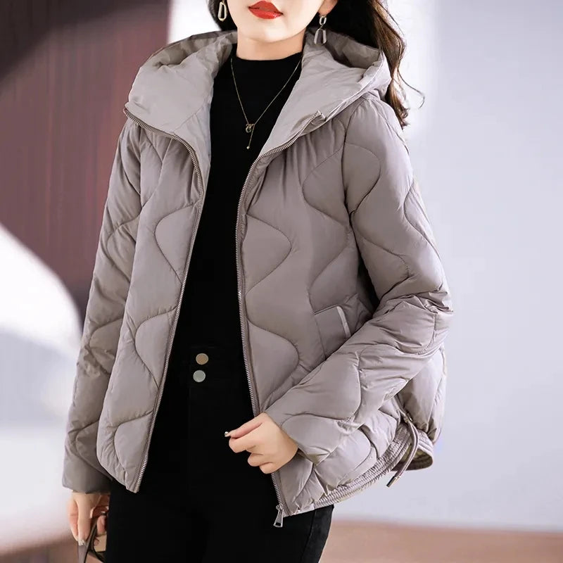 Women's Hooded Winter Parka Jacket – Thick, Warm Cotton-Padded Coat