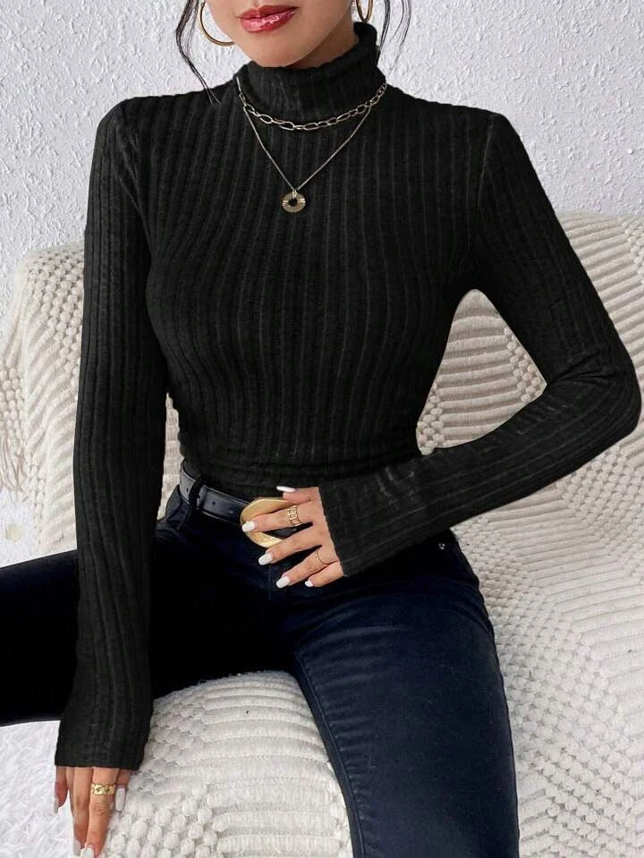 Women's Long Sleeve Slim Fit Turtleneck Sweater