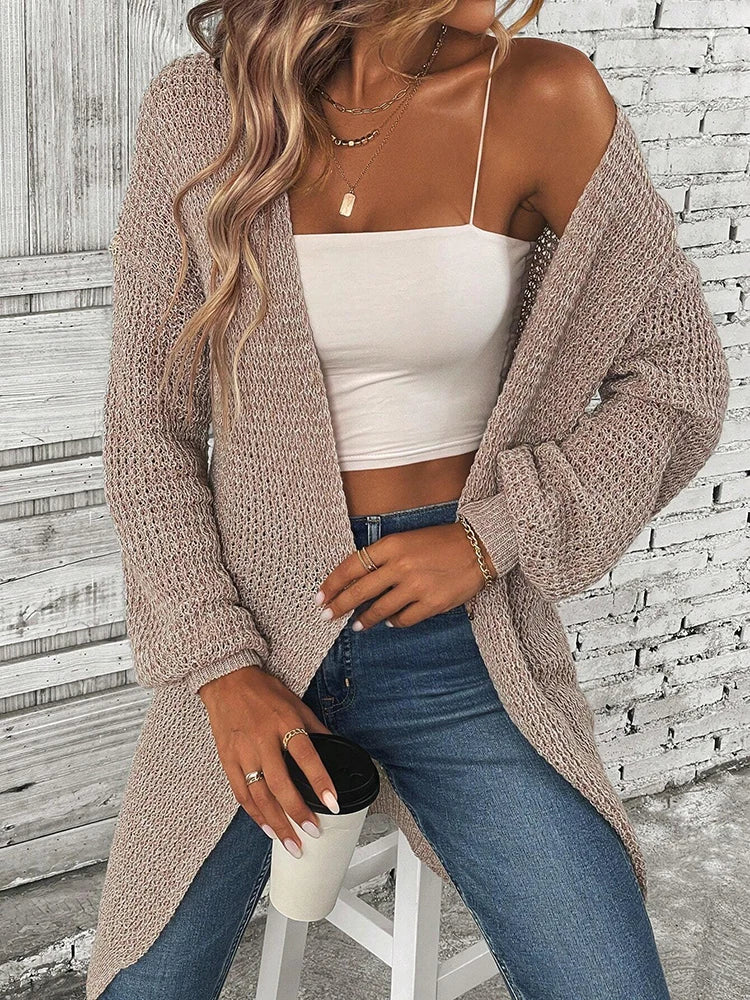 Women's Long Knitted Sweater Cardigan