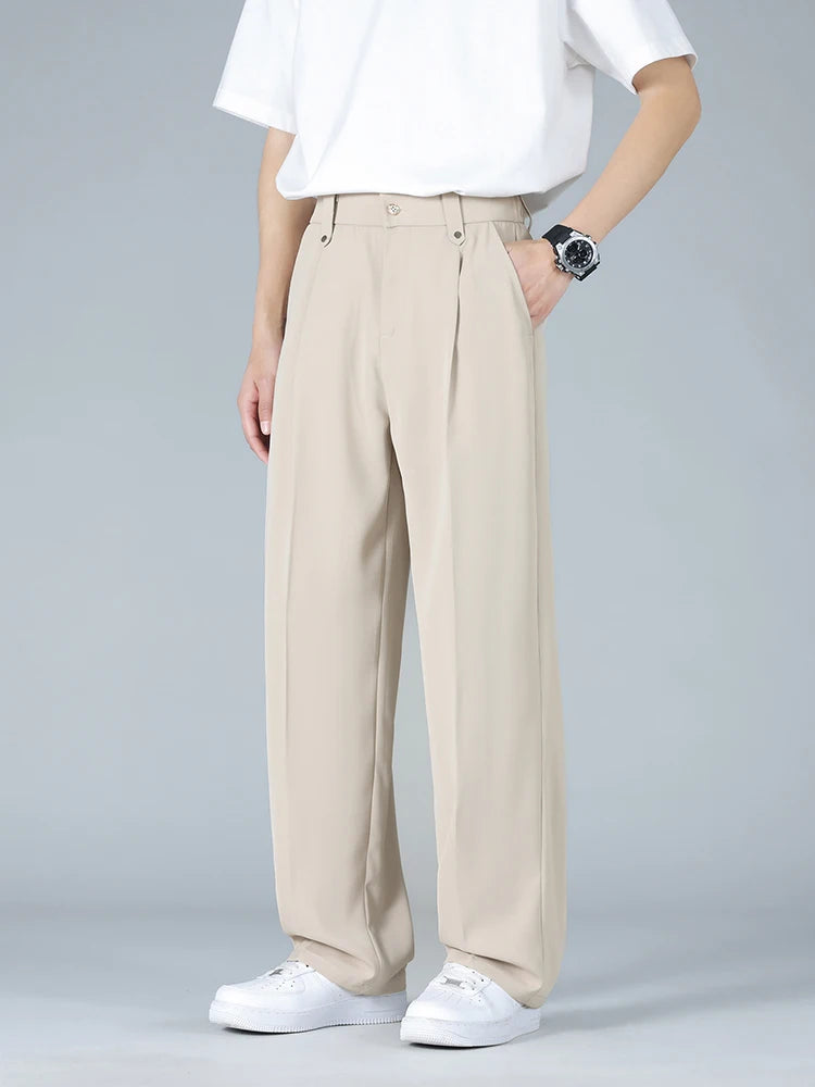 Men's Straight Fit Loose Pants – Comfortable Casual Men's Trousers for Everyday Wear