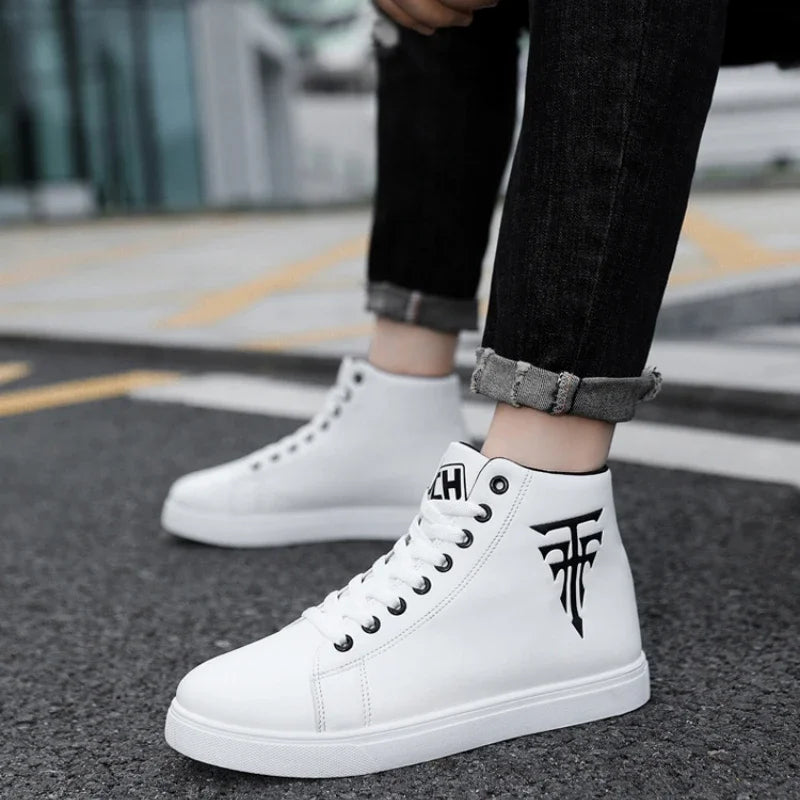 Men's High Top Vulcanized Lace Up Sneakers