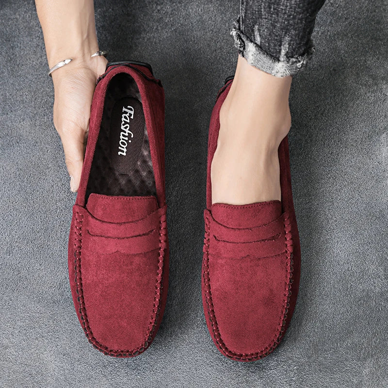 Men's Lightweight Suede Casual Slip-On Footwear
