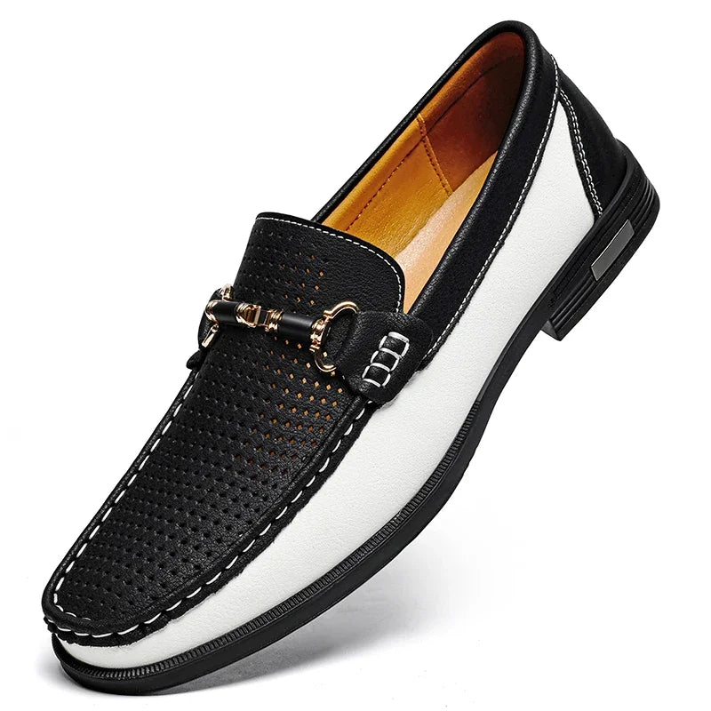 Men's Genuine Leather Loafers – Casual Slip-On Dress Shoes for Men