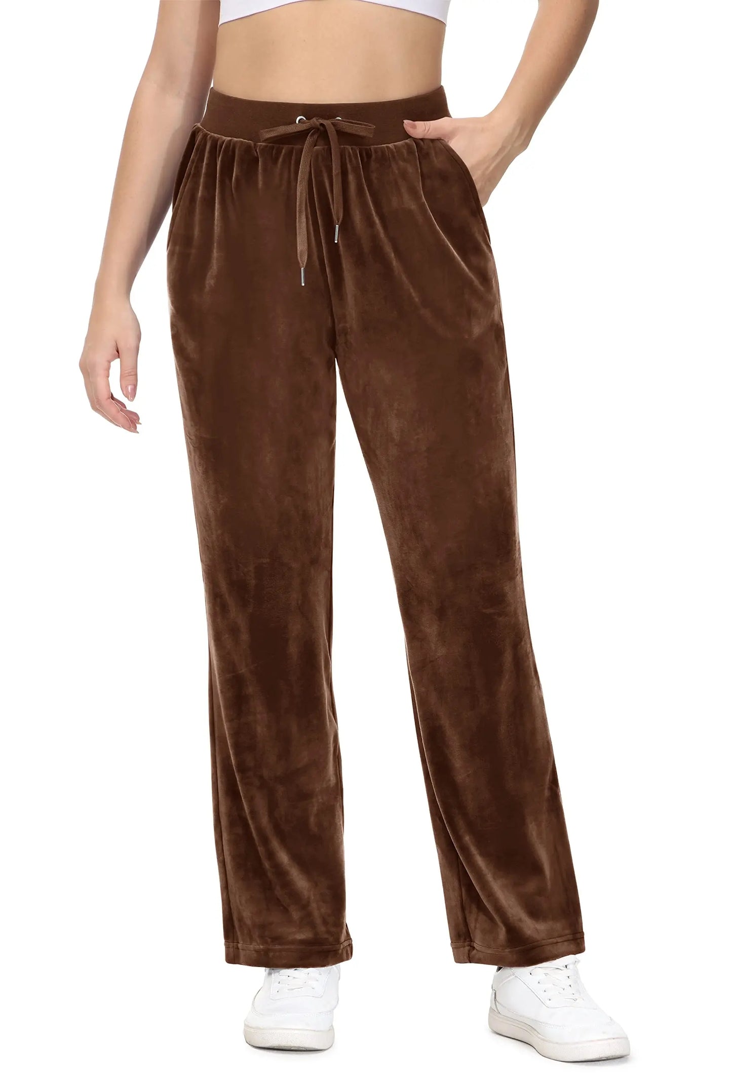 Women's Fleece Jogger Sweatpants with Drawstring and Elastic Waist