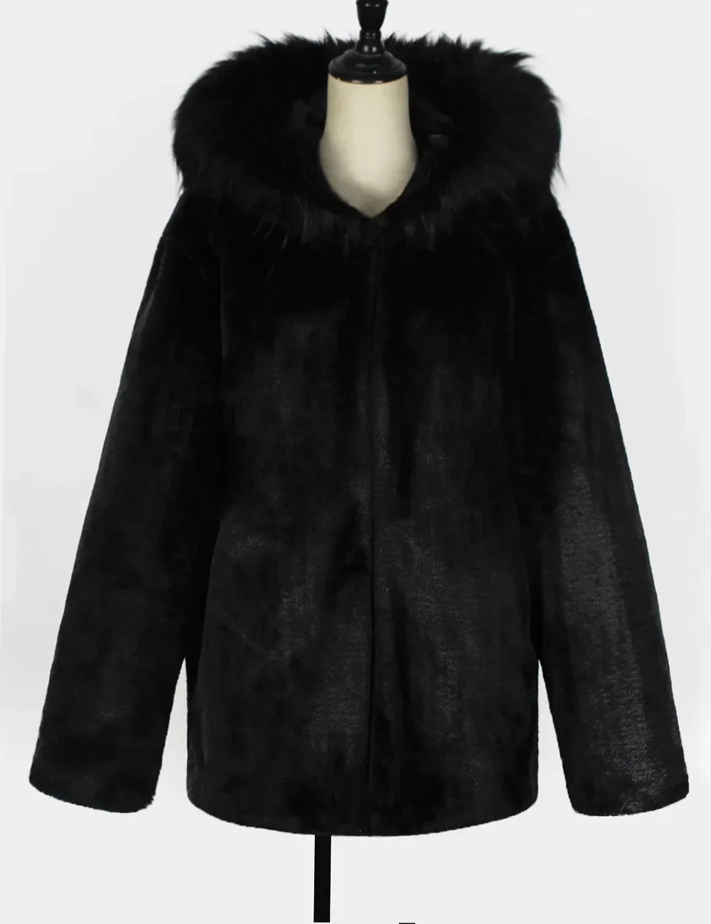 Men's Warm Hooded Faux Fur Jacket