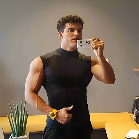 Men's Elastic Quick-Dry Slim Fit Turtleneck Vest