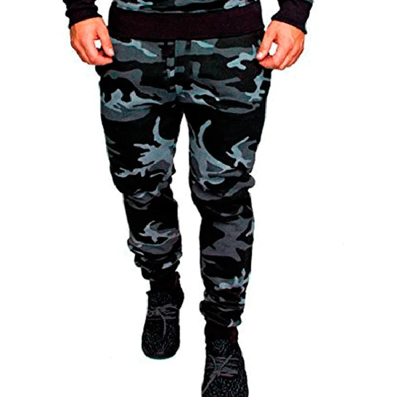 Men's Slim Fit Stretchy Camouflage Drawstring Sweatpants