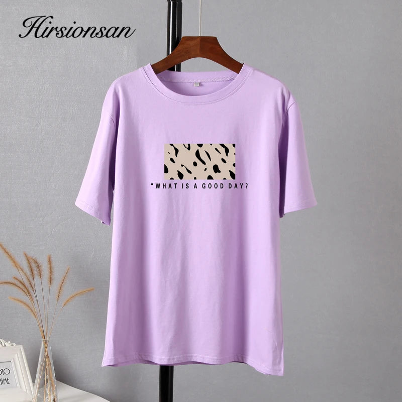 Women’s Oversized Cotton Leopard Print T-Shirt - Hirsionsan Fashion Top
