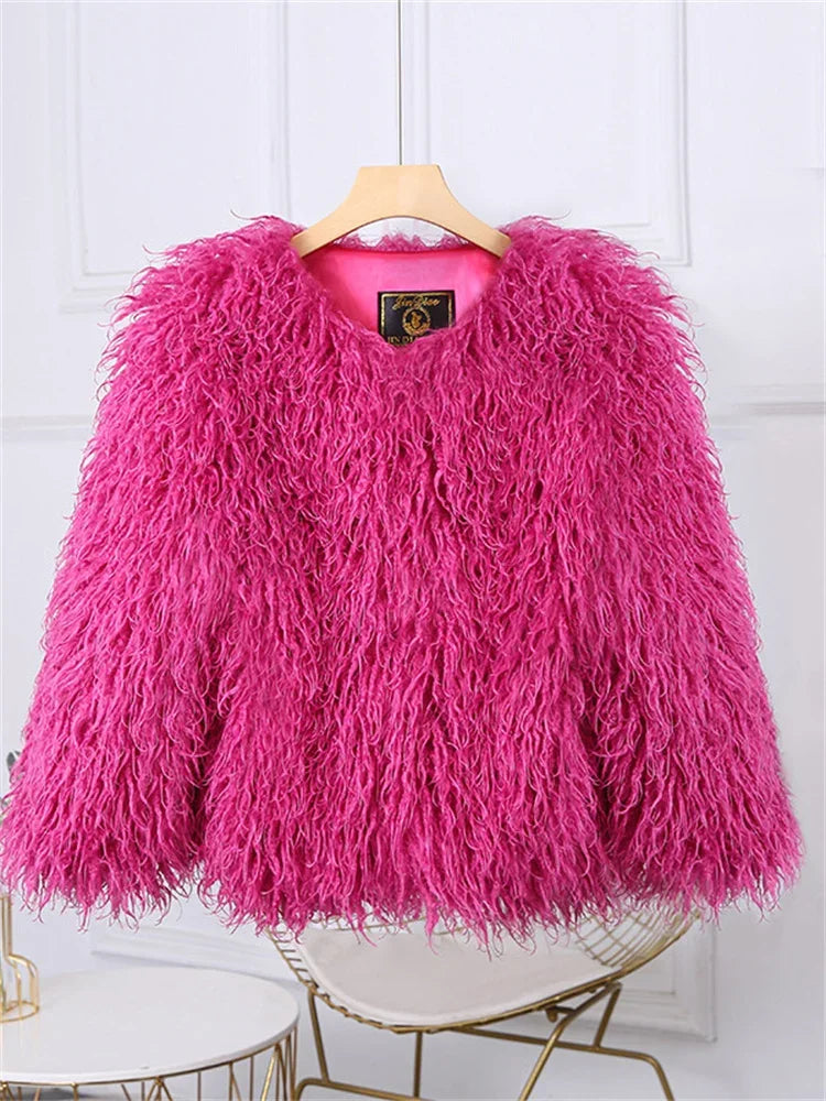 Women's Fluffy Faux Fur Coat & Overcoat – Stylish Warm Winter Outerwear for Women