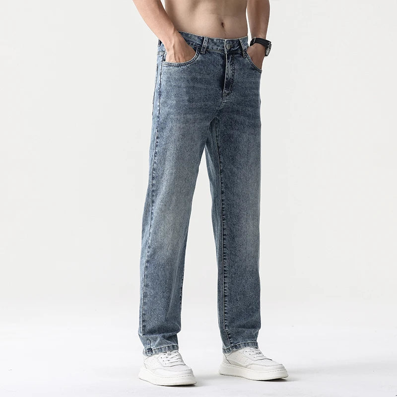 Men's Wide Leg Jeans – Baggy Fit, Straight Cut, Loose Denim Pants for Men