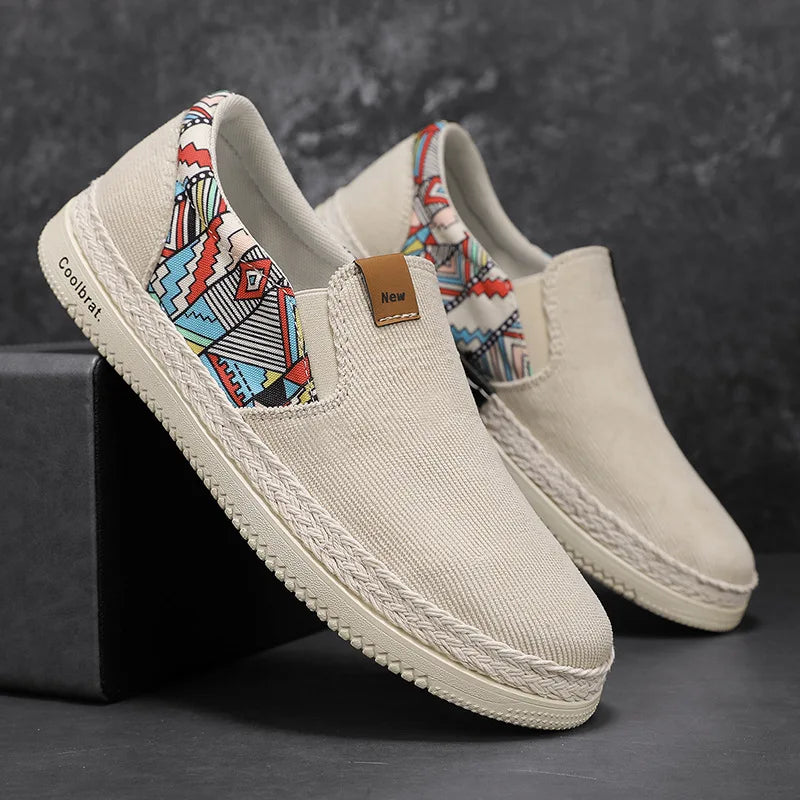 Men's Flat Canvas Slip-On Sneakers