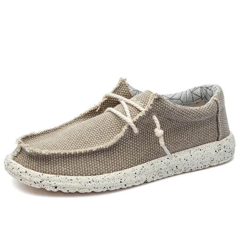 Men's Canvas Denim-Style Sneakers - Breathable Vulcanized Casual Shoes for Men
