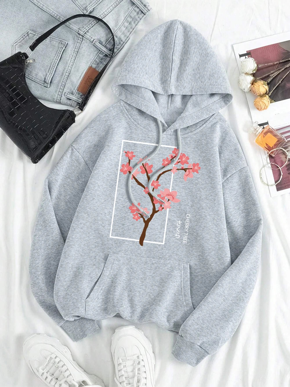 Cherry Blossom Tree in Full Bloom Women’s Loose Hoodie