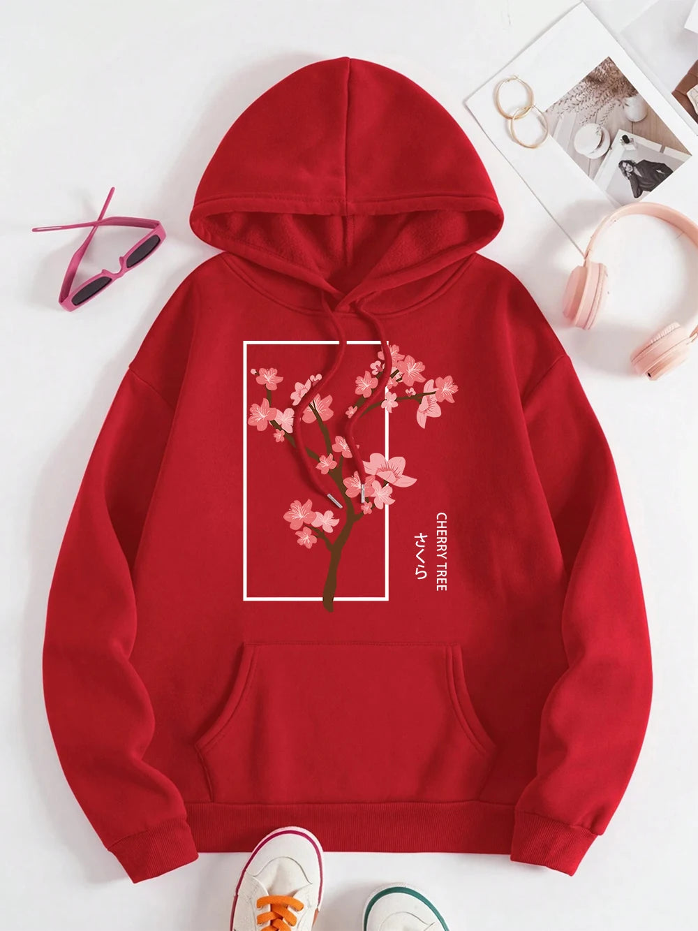 Cherry Blossom Tree in Full Bloom Women’s Loose Hoodie